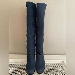 Cole Haan women blue suede heeled boots size 6.5